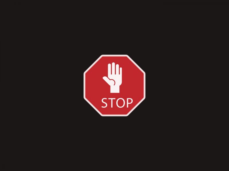 Dark Stop sign